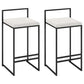Modern Backrest Counter Stool Iron Kitchen Bar Stool with Velvet Cushion and Pedal White 2 Piece Set Clearhalo 'Bar Furniture' 'Bar Stools' 'bar_stools' 'furn' 'furn_bar_stools' 'Furniture' 'furniture_bar_stools' 'Kitchen & Dining Furniture' 5054866