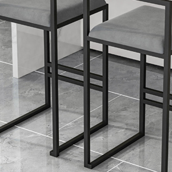 Modern Backrest Counter Stool Iron Kitchen Bar Stool with Velvet Cushion and Pedal Clearhalo 'Bar Furniture' 'Bar Stools' 'bar_stools' 'furn' 'furn_bar_stools' 'Furniture' 'furniture_bar_stools' 'Kitchen & Dining Furniture' 5054868