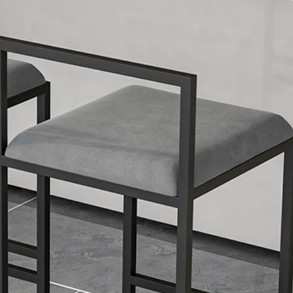 Modern Backrest Counter Stool Iron Kitchen Bar Stool with Velvet Cushion and Pedal Clearhalo 'Bar Furniture' 'Bar Stools' 'bar_stools' 'furn' 'furn_bar_stools' 'Furniture' 'furniture_bar_stools' 'Kitchen & Dining Furniture' 5054871