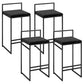 Modern Backrest Counter Stool Iron Kitchen Bar Stool with Velvet Cushion and Pedal Black 4 Piece Set Clearhalo 'Bar Furniture' 'Bar Stools' 'bar_stools' 'furn' 'furn_bar_stools' 'Furniture' 'furniture_bar_stools' 'Kitchen & Dining Furniture' 5054875