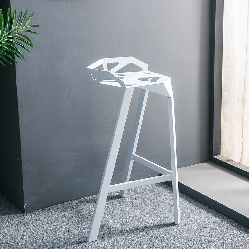 Modern Armless Backrest Counter Stool Iron Cafe Bar Stool with Seat Clearhalo 'Bar Furniture' 'Bar Stools' 'bar_stools' 'furn' 'furn_bar_stools' 'Furniture' 'furniture_bar_stools' 'Kitchen & Dining Furniture' 5054886