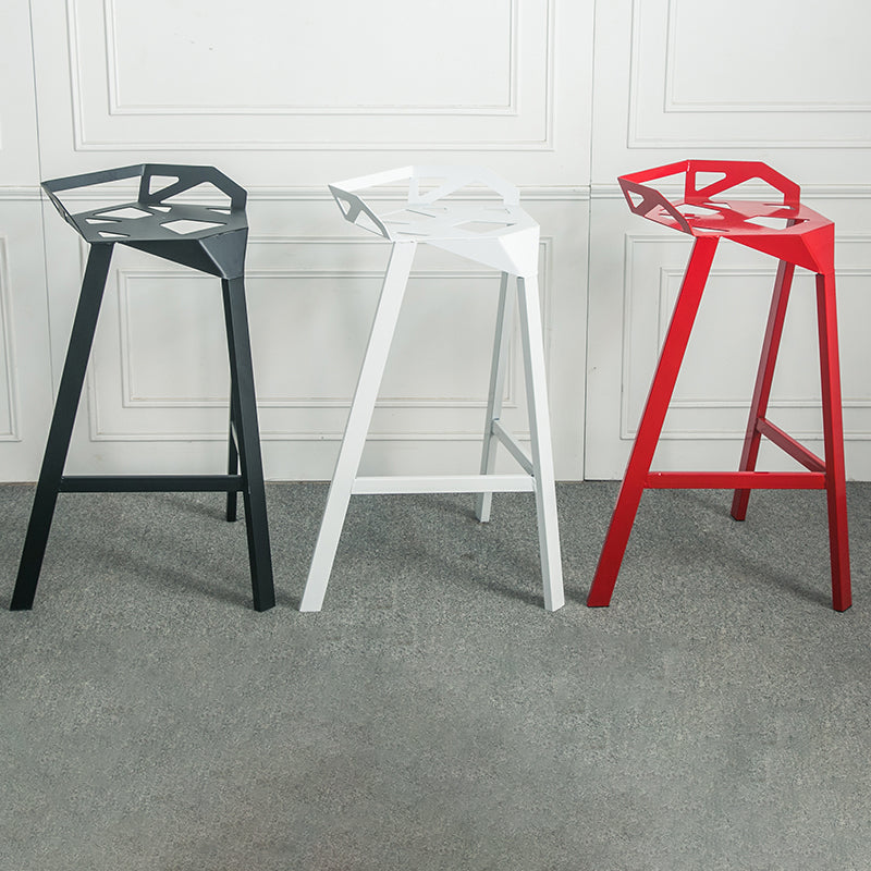 Modern Armless Backrest Counter Stool Iron Cafe Bar Stool with Seat Clearhalo 'Bar Furniture' 'Bar Stools' 'bar_stools' 'furn' 'furn_bar_stools' 'Furniture' 'furniture_bar_stools' 'Kitchen & Dining Furniture' 5054890