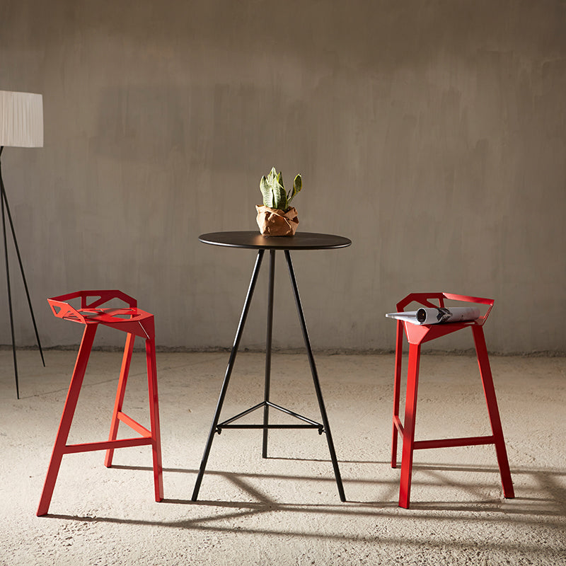 Modern Armless Backrest Counter Stool Iron Cafe Bar Stool with Seat Clearhalo 'Bar Furniture' 'Bar Stools' 'bar_stools' 'furn' 'furn_bar_stools' 'Furniture' 'furniture_bar_stools' 'Kitchen & Dining Furniture' 5054893