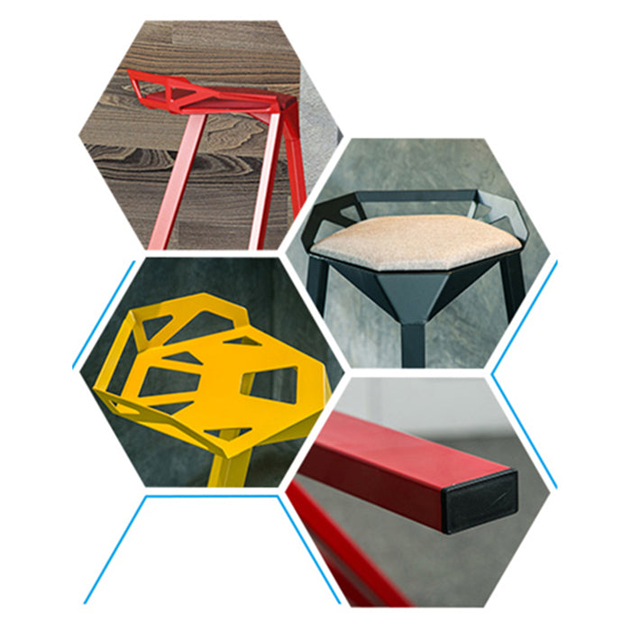 Modern Armless Backrest Counter Stool Iron Cafe Bar Stool with Seat Clearhalo 'Bar Furniture' 'Bar Stools' 'bar_stools' 'furn' 'furn_bar_stools' 'Furniture' 'furniture_bar_stools' 'Kitchen & Dining Furniture' 5054896
