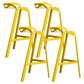 Modern Armless Backrest Counter Stool Iron Cafe Bar Stool with Seat Yellow 4 Piece Set Clearhalo 'Bar Furniture' 'Bar Stools' 'bar_stools' 'furn' 'furn_bar_stools' 'Furniture' 'furniture_bar_stools' 'Kitchen & Dining Furniture' 5054897