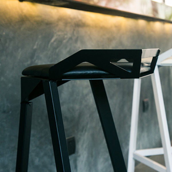 Modern Armless Backrest Counter Stool Iron Cafe Bar Stool with Seat Clearhalo 'Bar Furniture' 'Bar Stools' 'bar_stools' 'furn' 'furn_bar_stools' 'Furniture' 'furniture_bar_stools' 'Kitchen & Dining Furniture' 5054898