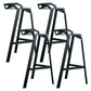 Modern Armless Backrest Counter Stool Iron Cafe Bar Stool with Seat Black 4 Piece Set Clearhalo 'Bar Furniture' 'Bar Stools' 'bar_stools' 'furn' 'furn_bar_stools' 'Furniture' 'furniture_bar_stools' 'Kitchen & Dining Furniture' 5054904