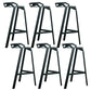 Modern Armless Backrest Counter Stool Iron Cafe Bar Stool with Seat Black 6 Piece Set Clearhalo 'Bar Furniture' 'Bar Stools' 'bar_stools' 'furn' 'furn_bar_stools' 'Furniture' 'furniture_bar_stools' 'Kitchen & Dining Furniture' 5054905