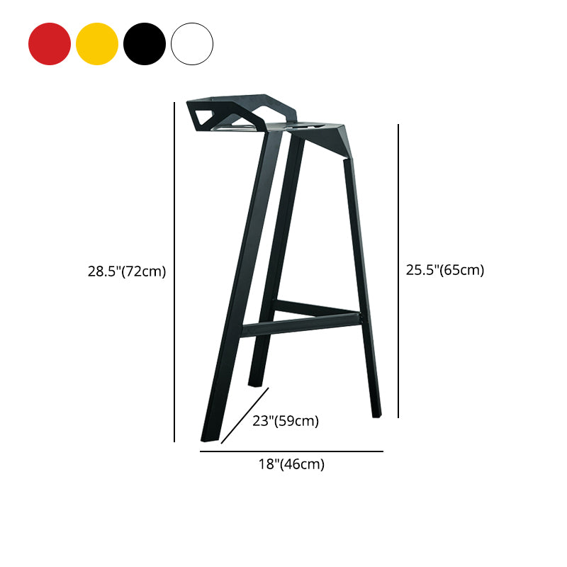 Modern Armless Backrest Counter Stool Iron Cafe Bar Stool with Seat Clearhalo 'Bar Furniture' 'Bar Stools' 'bar_stools' 'furn' 'furn_bar_stools' 'Furniture' 'furniture_bar_stools' 'Kitchen & Dining Furniture' 5054911