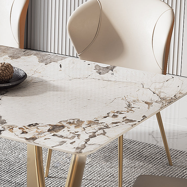 Luxury Sintered Stone Dining Set Rectangle 1/4/5/7 Pieces Dining Room Table Set Clearhalo 'Dining Room Sets' 'Dining Tables & Seating' 'dining_room_set' 'furn' 'furn_dining_room_set' 'Furniture' 'furniture_dining_room_set' 'Kitchen & Dining Furniture' 5055608