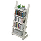 Rubber Wood Ladder Bookshelf Contemporary Open Bookcase for Home Office 24"L x 15.7"W x 55.1"H White Bookcases Clearhalo 'Bookcases' 'furn' 'furn_bookcases' 'Furniture' 'furniture_bookcases' 'Office Furniture' 5055783