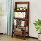 Rubber Wood Ladder Bookshelf Contemporary Open Bookcase for Home Office Walnut Bookcases Clearhalo 'Bookcases' 'furn' 'furn_bookcases' 'Furniture' 'furniture_bookcases' 'Office Furniture' 5055787