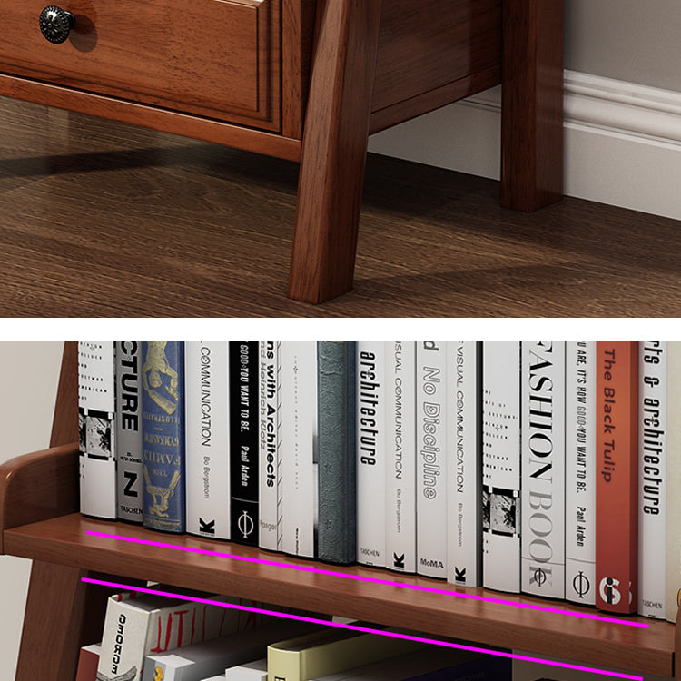 Rubber Wood Ladder Bookshelf Contemporary Open Bookcase for Home Office Clearhalo 'Bookcases' 'furn' 'furn_bookcases' 'Furniture' 'furniture_bookcases' 'Office Furniture' 5055793