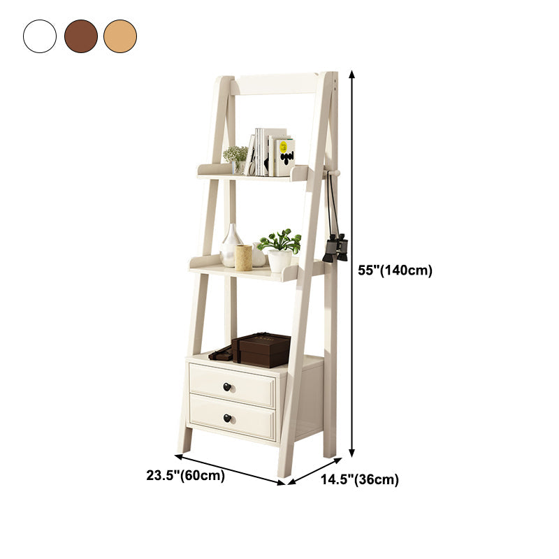 Rubber Wood Ladder Bookshelf Contemporary Open Bookcase for Home Office Clearhalo 'Bookcases' 'furn' 'furn_bookcases' 'Furniture' 'furniture_bookcases' 'Office Furniture' 5055797