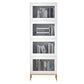 Glam Bookshelf Standard Wooden Shelf Bookcase with Cabinets for Office 21.5"L x 11.8"W x 65.9"H White Clearhalo 'Bookcases' 'furn' 'furn_bookcases' 'Furniture' 'furniture_bookcases' 'Office Furniture' 5055816