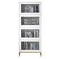 Glam Bookshelf Standard Wooden Shelf Bookcase with Cabinets for Office 29.4"L x 11.8"W x 65.9"H White Clearhalo 'Bookcases' 'furn' 'furn_bookcases' 'Furniture' 'furniture_bookcases' 'Office Furniture' 5055818