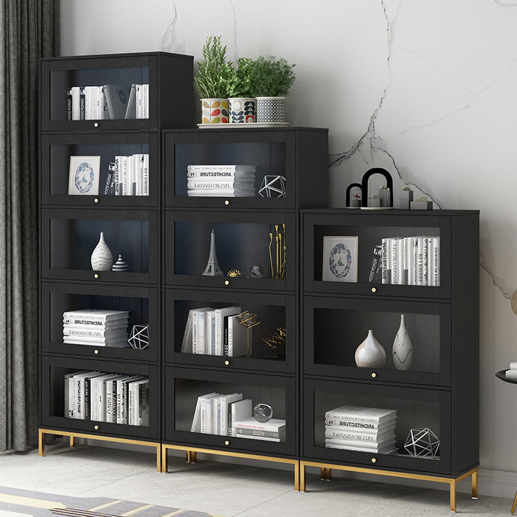 Glam Bookshelf Standard Wooden Shelf Bookcase with Cabinets for Office Clearhalo 'Bookcases' 'furn' 'furn_bookcases' 'Furniture' 'furniture_bookcases' 'Office Furniture' 5055819