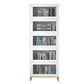 Glam Bookshelf Standard Wooden Shelf Bookcase with Cabinets for Office 29.4"L x 11.8"W x 79.5"H White Clearhalo 'Bookcases' 'furn' 'furn_bookcases' 'Furniture' 'furniture_bookcases' 'Office Furniture' 5055821