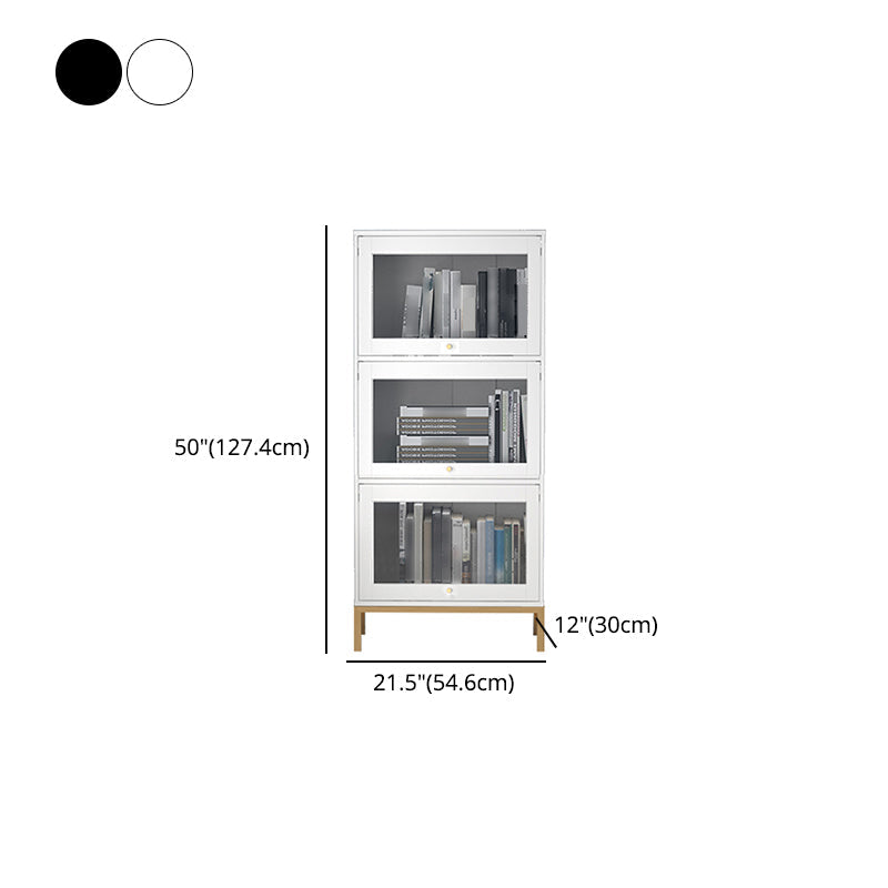 Glam Bookshelf Standard Wooden Shelf Bookcase with Cabinets for Office Clearhalo 'Bookcases' 'furn' 'furn_bookcases' 'Furniture' 'furniture_bookcases' 'Office Furniture' 5055822