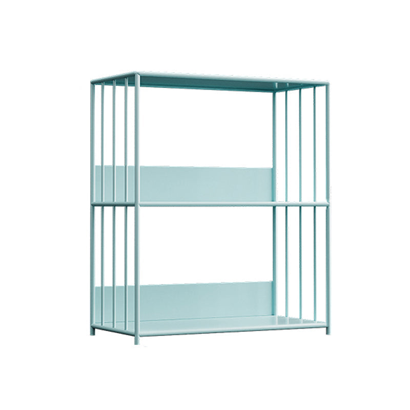 Metal Open Back Standard Bookcase Scandinavian Style Book Shelf 24"L x 12"W x 28"H Blue Clearhalo 'Bookcases' 'furn' 'furn_bookcases' 'Furniture' 'furniture_bookcases' 'Office Furniture' 5055832