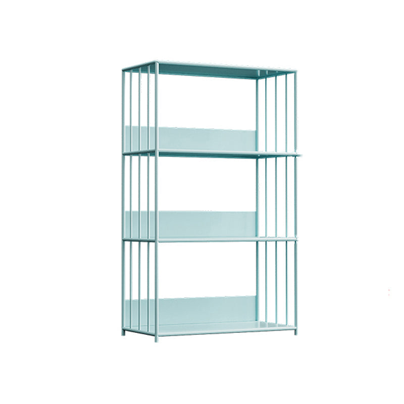 Metal Open Back Standard Bookcase Scandinavian Style Book Shelf 23.6"L x 11.8"W x 39.4"H Blue Clearhalo 'Bookcases' 'furn' 'furn_bookcases' 'Furniture' 'furniture_bookcases' 'Office Furniture' 5055834