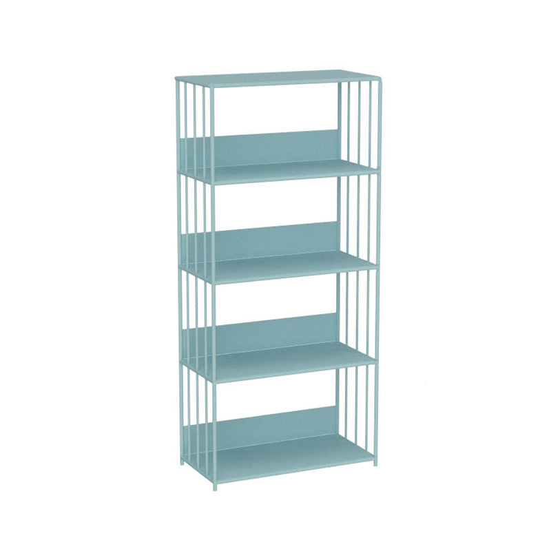 Metal Open Back Standard Bookcase Scandinavian Style Book Shelf 23.6"L x 11.8"W x 51.2"H Blue Clearhalo 'Bookcases' 'furn' 'furn_bookcases' 'Furniture' 'furniture_bookcases' 'Office Furniture' 5055836