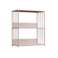 Metal Open Back Standard Bookcase Scandinavian Style Book Shelf 24"L x 12"W x 28"H Pink Clearhalo 'Bookcases' 'furn' 'furn_bookcases' 'Furniture' 'furniture_bookcases' 'Office Furniture' 5055842
