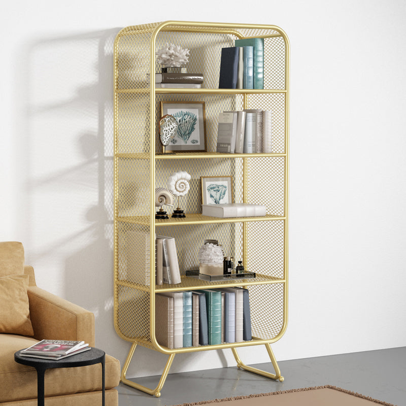 Scandinavian Style Standard Bookcase Metal Closed Back Book Shelf Clearhalo 'Bookcases' 'furn' 'furn_bookcases' 'Furniture' 'furniture_bookcases' 'Office Furniture' 5055848