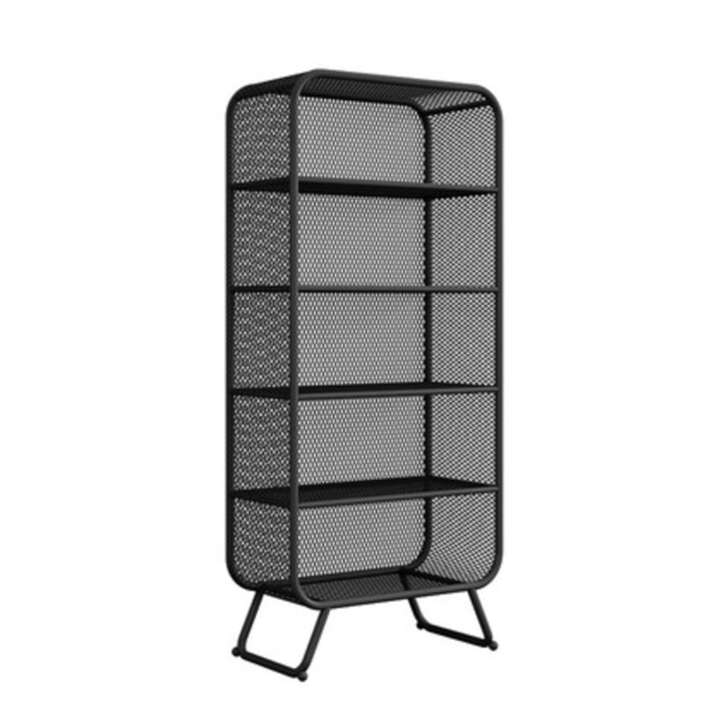 Scandinavian Style Standard Bookcase Metal Closed Back Book Shelf 31"L x 16"W x 71"H Black Clearhalo 'Bookcases' 'furn' 'furn_bookcases' 'Furniture' 'furniture_bookcases' 'Office Furniture' 5055850