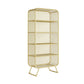 Scandinavian Style Standard Bookcase Metal Closed Back Book Shelf 31"L x 16"W x 71"H Gold Clearhalo 'Bookcases' 'furn' 'furn_bookcases' 'Furniture' 'furniture_bookcases' 'Office Furniture' 5055854