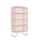 Scandinavian Style Standard Bookcase Metal Closed Back Book Shelf 23.6"L x 11.8"W x 59.1"H Pink Clearhalo 'Bookcases' 'furn' 'furn_bookcases' 'Furniture' 'furniture_bookcases' 'Office Furniture' 5055856