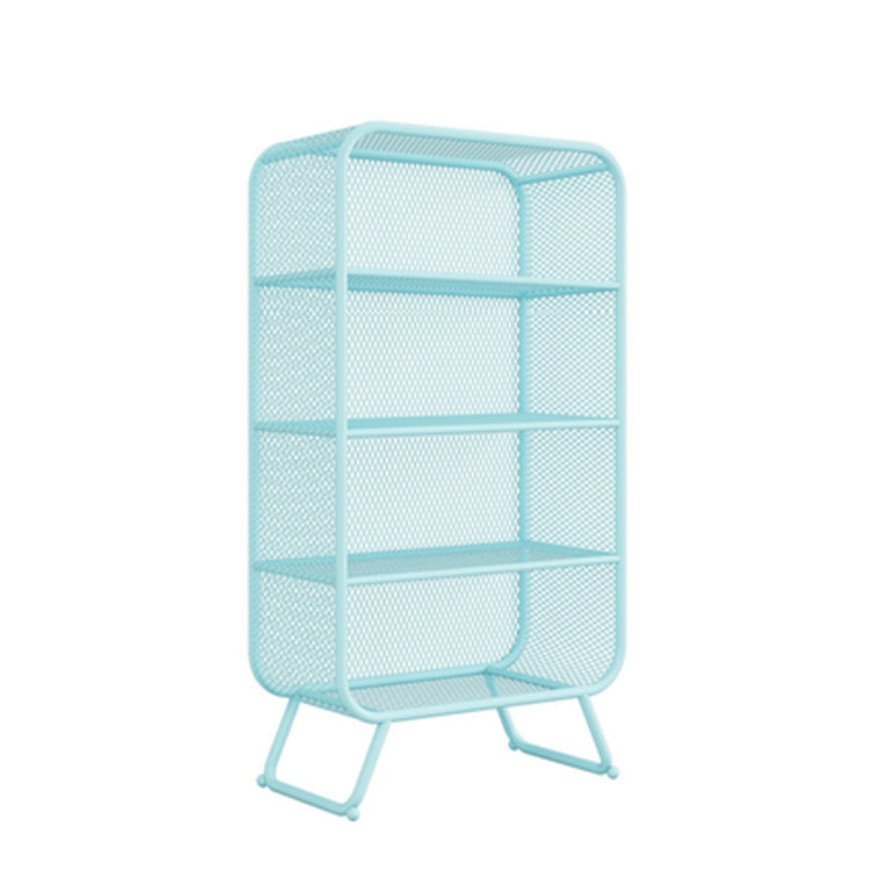 Scandinavian Style Standard Bookcase Metal Closed Back Book Shelf 23.6"L x 11.8"W x 59.1"H Blue Clearhalo 'Bookcases' 'furn' 'furn_bookcases' 'Furniture' 'furniture_bookcases' 'Office Furniture' 5055860