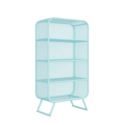 Scandinavian Style Standard Bookcase Metal Closed Back Book Shelf 23.6"L x 11.8"W x 59.1"H Blue Clearhalo 'Bookcases' 'furn' 'furn_bookcases' 'Furniture' 'furniture_bookcases' 'Office Furniture' 5055860