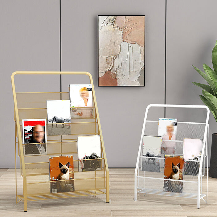 Scandinavian Ladder Bookcase Metal Closed Back Bookshelf for Home Office Clearhalo 'Bookcases' 'furn' 'furn_bookcases' 'Furniture' 'furniture_bookcases' 'Office Furniture' 5055864