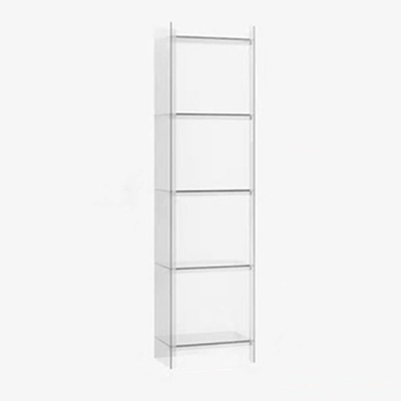 Glam Style Acrylic Standard Bookcase Vertical Closed Back Bookshelf 15.7"L x 9.8"W x 59.8"H Clear Clearhalo 'Bookcases' 'furn' 'furn_bookcases' 'Furniture' 'furniture_bookcases' 'Office Furniture' 5055895