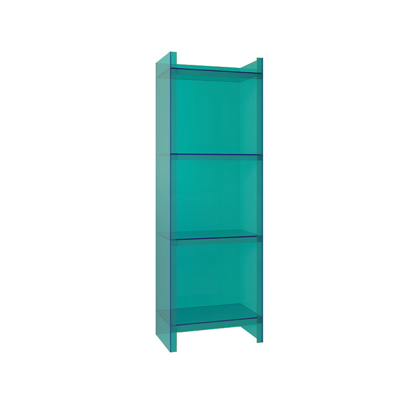Glam Style Acrylic Standard Bookcase Vertical Closed Back Bookshelf 15.7"L x 9.8"W x 46.5"H Lake Blue Clearhalo 'Bookcases' 'furn' 'furn_bookcases' 'Furniture' 'furniture_bookcases' 'Office Furniture' 5055896