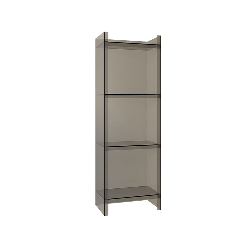 Glam Style Acrylic Standard Bookcase Vertical Closed Back Bookshelf 15.7"L x 9.8"W x 46.5"H Grey Clearhalo 'Bookcases' 'furn' 'furn_bookcases' 'Furniture' 'furniture_bookcases' 'Office Furniture' 5055897