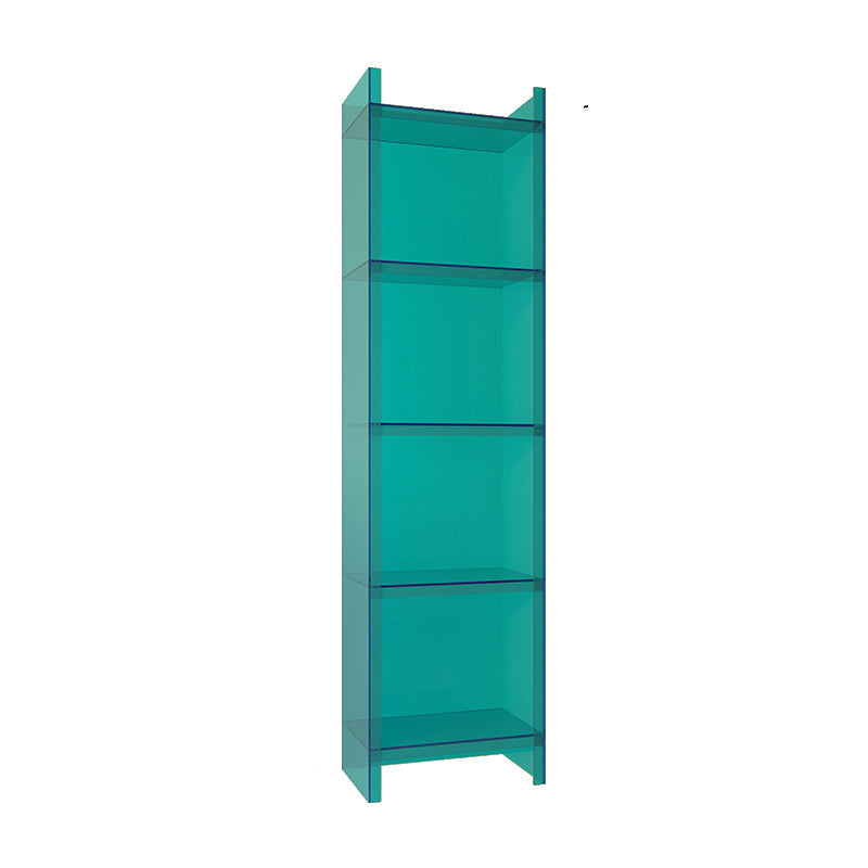 Glam Style Acrylic Standard Bookcase Vertical Closed Back Bookshelf 15.7"L x 9.8"W x 59.8"H Lake Blue Clearhalo 'Bookcases' 'furn' 'furn_bookcases' 'Furniture' 'furniture_bookcases' 'Office Furniture' 5055898