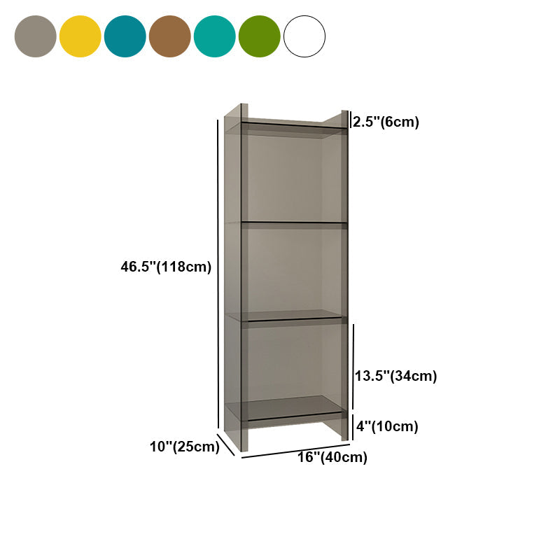 Glam Style Acrylic Standard Bookcase Vertical Closed Back Bookshelf Clearhalo 'Bookcases' 'furn' 'furn_bookcases' 'Furniture' 'furniture_bookcases' 'Office Furniture' 5055907