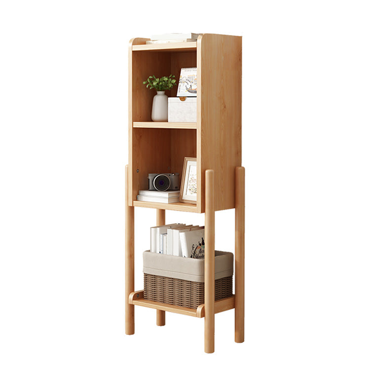 Modern Style Bookshelf Open Solid Wood Shelf Bookcase for Home 15.4"L x 9.3"W x 43.1"H Natural Clearhalo 'Bookcases' 'furn' 'furn_bookcases' 'Furniture' 'furniture_bookcases' 'Office Furniture' 5055951