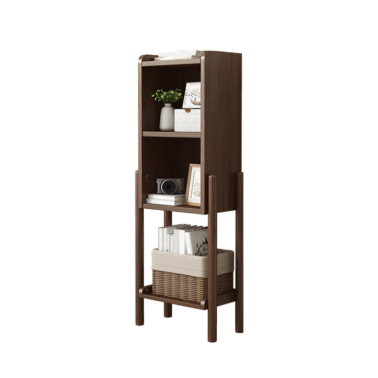 Modern Style Bookshelf Open Solid Wood Shelf Bookcase for Home 15.4"L x 9.3"W x 43.1"H Walnut Clearhalo 'Bookcases' 'furn' 'furn_bookcases' 'Furniture' 'furniture_bookcases' 'Office Furniture' 5055958