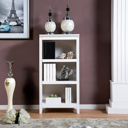Modern Style Standard Bookshelf Solid Wood Shelf Bookcase for Home 23.6"L x 13.6"W x 48"H White