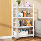 Industrial Style Metal Bookshelf Etagere Shelf Bookcase with Caster Wheels White Clearhalo 'Bookcases' 'furn' 'furn_bookcases' 'Furniture' 'furniture_bookcases' 'Office Furniture' 5056001