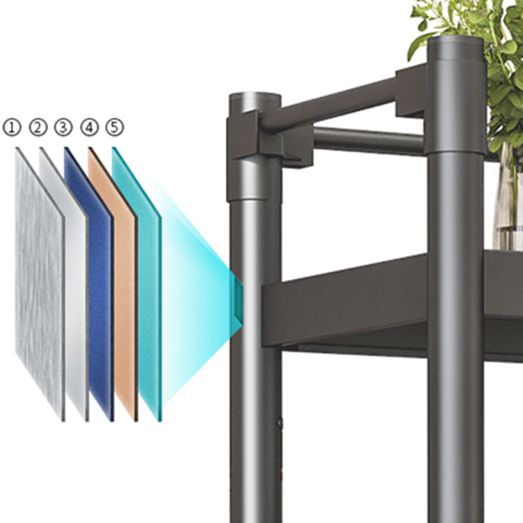 Industrial Style Metal Bookshelf Etagere Shelf Bookcase with Caster Wheels Clearhalo 'Bookcases' 'furn' 'furn_bookcases' 'Furniture' 'furniture_bookcases' 'Office Furniture' 5056006