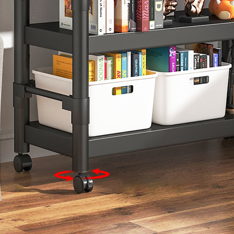 Industrial Style Metal Bookshelf Etagere Shelf Bookcase with Caster Wheels Clearhalo 'Bookcases' 'furn' 'furn_bookcases' 'Furniture' 'furniture_bookcases' 'Office Furniture' 5056008