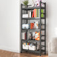 Industrial Style Metal Bookshelf Etagere Shelf Bookcase with Caster Wheels Black Clearhalo 'Bookcases' 'furn' 'furn_bookcases' 'Furniture' 'furniture_bookcases' 'Office Furniture' 5056011