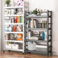 Industrial Style Metal Bookshelf Etagere Shelf Bookcase with Caster Wheels Clearhalo 'Bookcases' 'furn' 'furn_bookcases' 'Furniture' 'furniture_bookcases' 'Office Furniture' 5056012