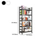 Industrial Style Metal Bookshelf Etagere Shelf Bookcase with Caster Wheels Clearhalo 'Bookcases' 'furn' 'furn_bookcases' 'Furniture' 'furniture_bookcases' 'Office Furniture' 5056017