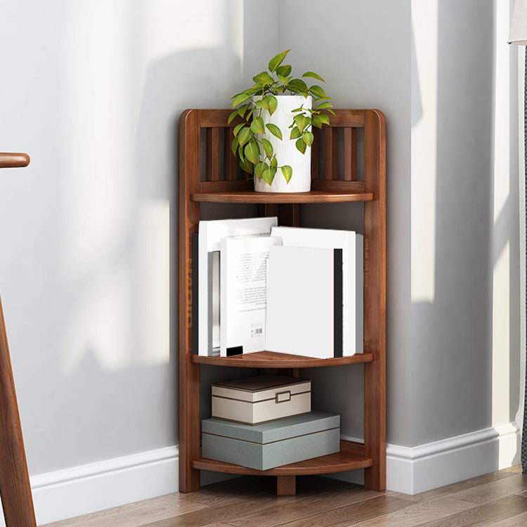 Modern Style Corner Bookshelf Solid Wood Shelf Bookcase for Home 16.5"L x 11.2"W x 32.7"H Brown Clearhalo 'Bookcases' 'furn' 'furn_bookcases' 'Furniture' 'furniture_bookcases' 'Office Furniture' 5056039