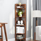 Modern Style Corner Bookshelf Solid Wood Shelf Bookcase for Home 16.5"L x 11.2"W x 59.8"H Brown Clearhalo 'Bookcases' 'furn' 'furn_bookcases' 'Furniture' 'furniture_bookcases' 'Office Furniture' 5056043